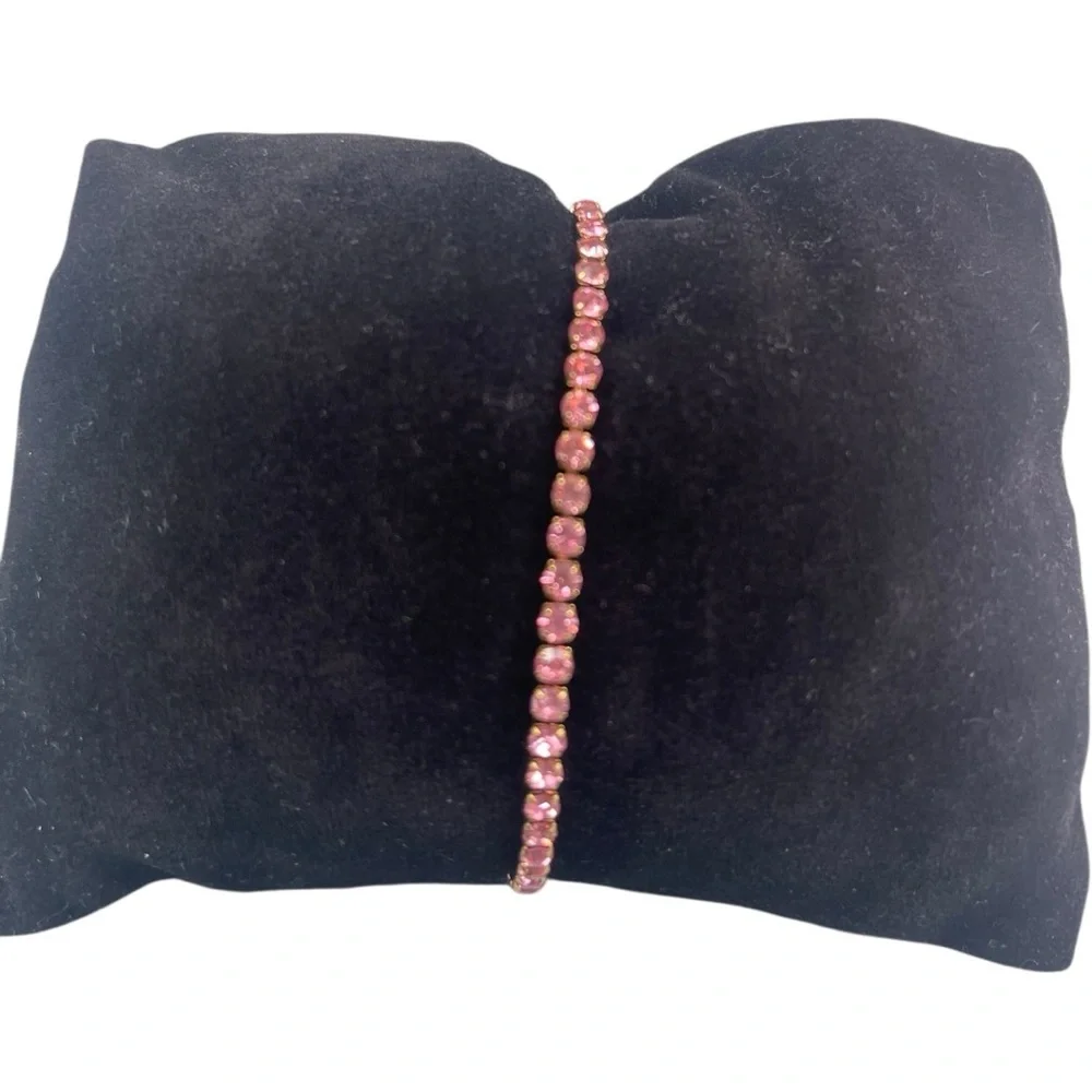 Gold Plated Pink Zircon Tennis Bracelet